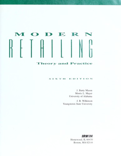 Modern retailing : theory and practice