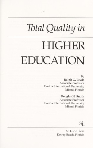  Total Quality in Higher Education 