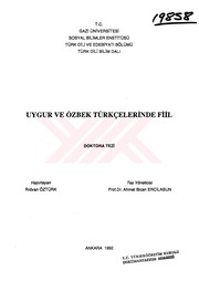 Uygur ve Özbek Türkçelerinde Fiil Cover Image
