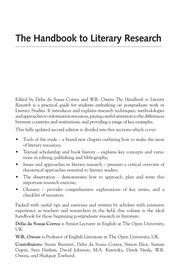 The Handbook to Literary Research Cover Image