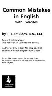 Common mistakes in English Cover Image
