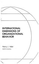 International Dimentions of Organizational Cover Image