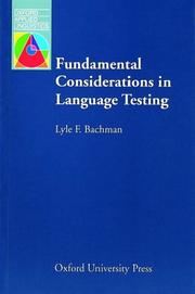 Fundamental considerations in Language Testing Cover Image