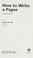 Go to record How to Write a Paper (4th Edition)